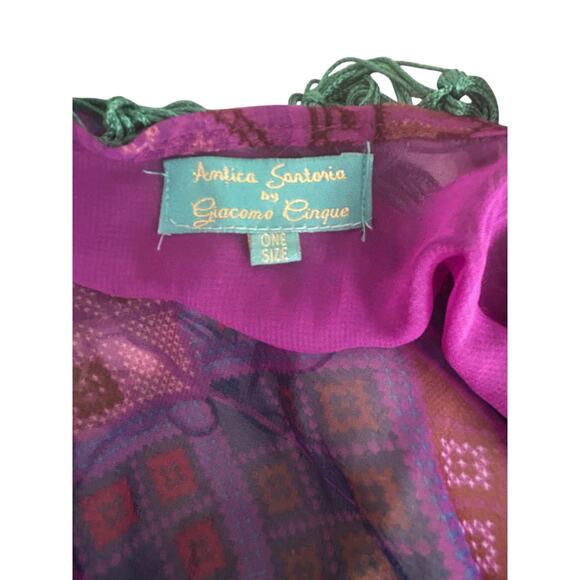 Antica Sartoria Purple Boho Aztec Pattern Duster Cardigan Size XL-Boho, Ethereal - Picture 8 of 8